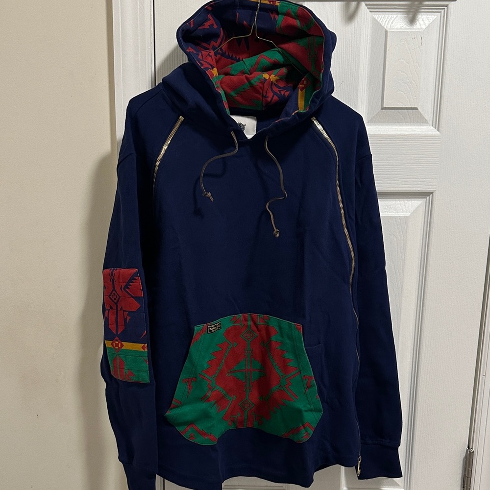 Tackma Navy Hoodie with Colorful Design